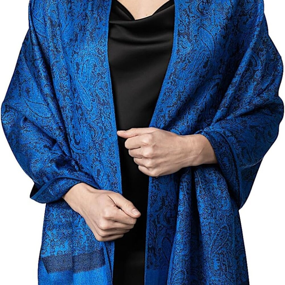 Two Tone Vintage Paisley Pashmina Scarf, Shawls and Wraps for Dresses, Lightweig